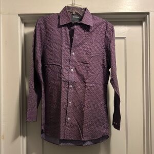 Bonobos Tailored Slim Fit Purple Men's Floral Print Shirt - Size 32/Neck 15.5